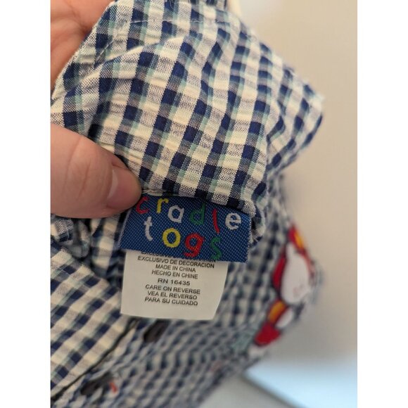 Vintage Cradle Togs 6-9 Month Embroidery Little Fireman Shortalls - Picture 7 of 8